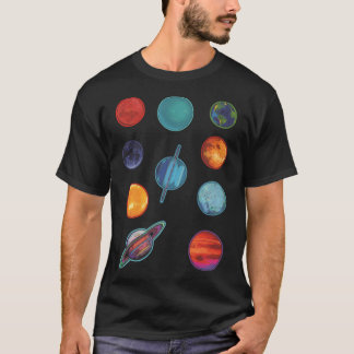 T-shirt Les huit planètes plus la lune