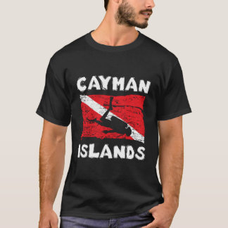 T-shirt Les Îles Caïmans Plongée Drapeau Drapeau Cadeau Po
