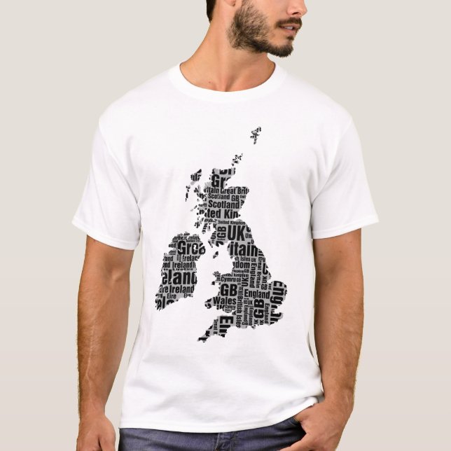 T-shirt Les îles typographiques britanniques. (Devant)