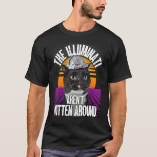 T-shirt Les Illuminati ne s'amusent pas avec un chat Théor