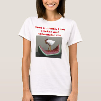 T-shirt les images, attendent une minute, j'aime le poulet