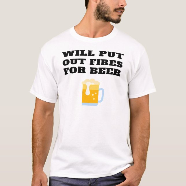 T-shirt Les Incendies Pour La Bière Feu Amusant (Devant)