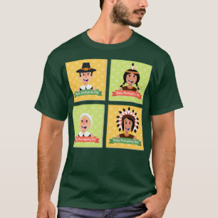 T-shirt Les Indiens de Thanksgiving ampamp Les pèlerins Jo