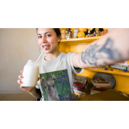 T-shirt Les iris et la lama fantaisie de Van Gogh