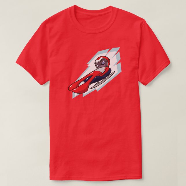 T-shirt Les jeux d'hiver Luge illustration de style (Design devant)