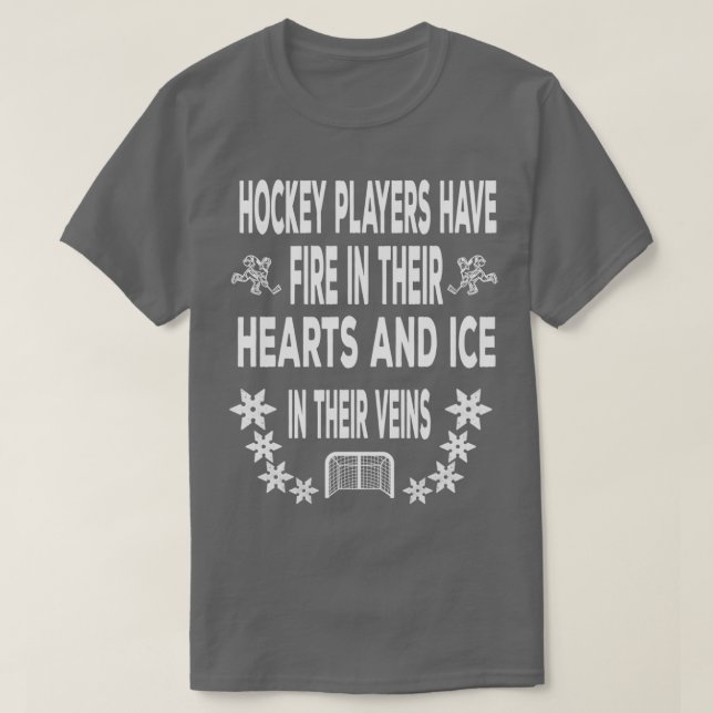 T-shirt Les Joueurs De Hockey Ont Le Feu Dans Leurs Coeurs (Design devant)