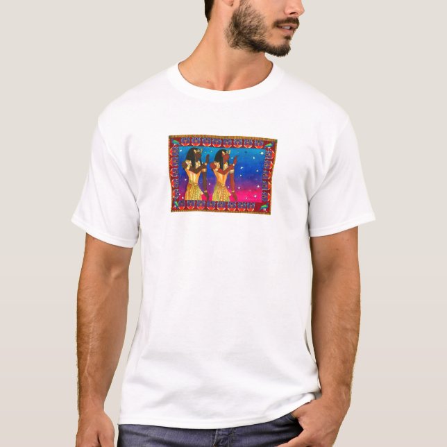 T-shirt Les jumeaux égyptiens par Karen chipe le studio (Devant)