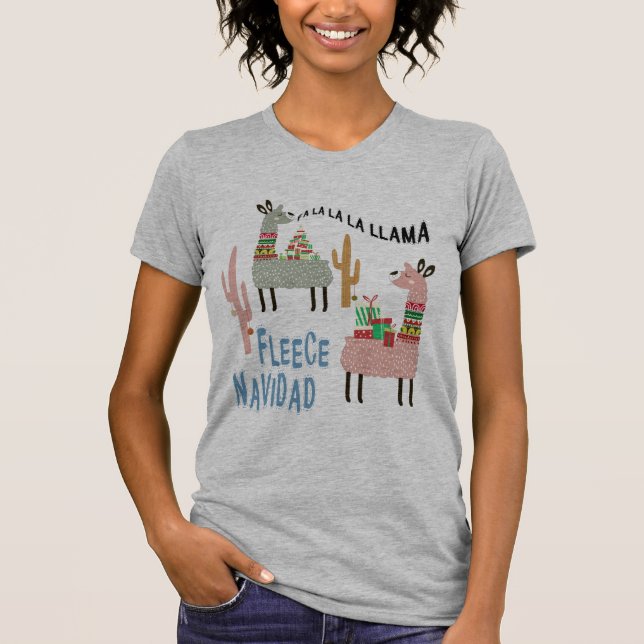 T-shirt Les lamas de Noël mignons (Devant)
