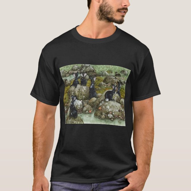 T-shirt Les lapins noirs de Hy-Brasil (Devant)