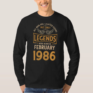 T-shirt Les Légendes D'Anniversaire Sont Nées En Février 1