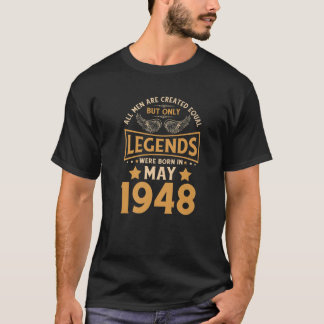 T-shirt Les Légendes D'Anniversaire Sont Nées En Mai 1948