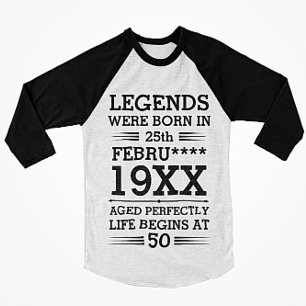 T-shirt Les légendes personnalisées sont nées à la dat