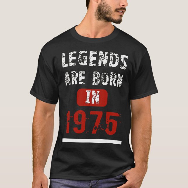 T-shirt Les légendes sont en 1975 anniversaire né (Devant)