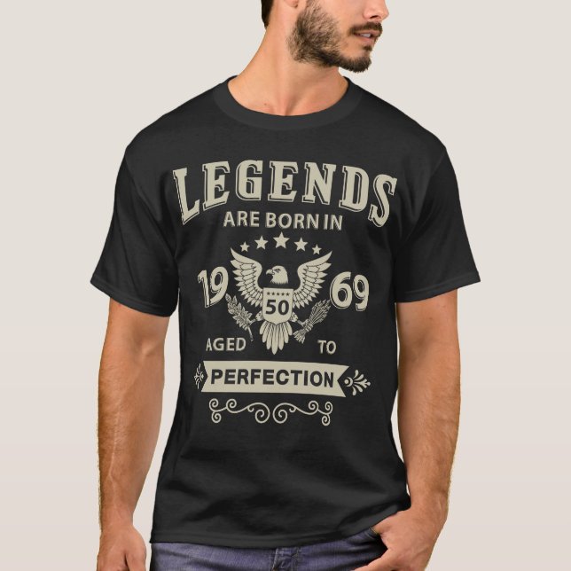 T-shirt Les légendes sont nées en 1969 (Devant)
