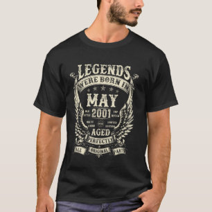 T-shirt Les légendes sont nées en 2001 Cadeaux 24ème anniv