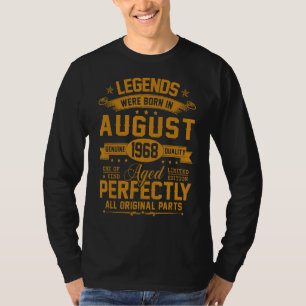 T-shirt Les Légendes Sont Nées En Août 1968 54ème Annivers