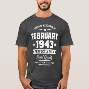 T-shirt Les Légendes Sont Nées En Février 1943 Cadeau Anni