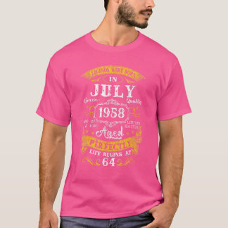 T-shirt Les Légendes Sont Nées En Juillet 1958 64ème Anniv