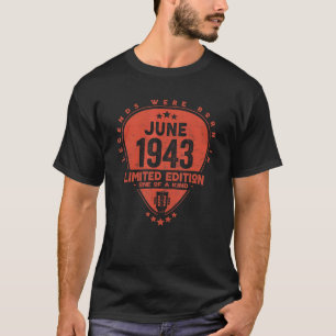 T-shirt Les Légendes Sont Nées En Juin 1943 Guitare 1