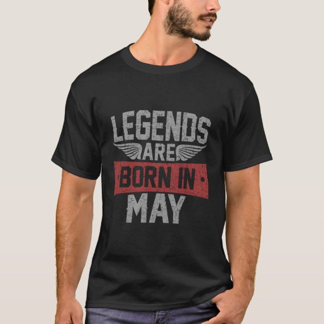T-shirt Les Légendes Sont Nées En Mai Fête De Naissance (Devant)