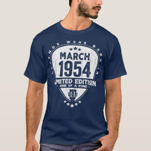 T-shirt Les Légendes Sont Nées En Mars 1954Guitare