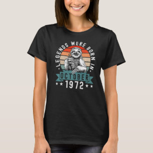T-shirt Les Légendes Sont Nées En Octobre 1972 Anniversair