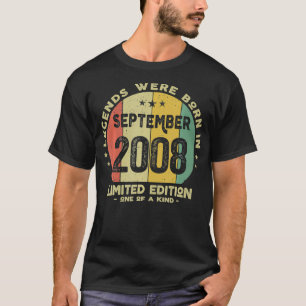 T-shirt Les Légendes Sont Nées En Septembre 2008 Adolescen