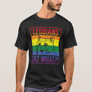 T-shirt Les lesbiennes mangent ce chat un Humour amusant j