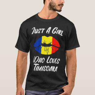 T-shirt Les lèvres et la bouche aiment le drapeau roumain 