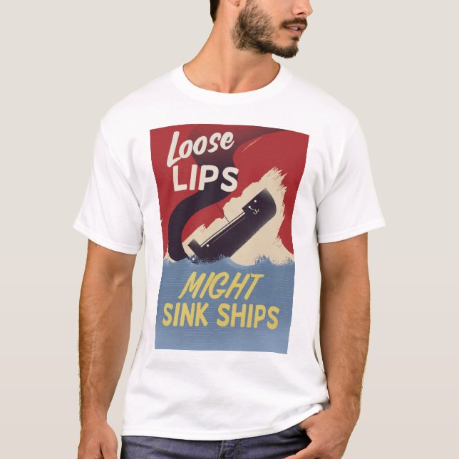 T-shirt Les Lèvres Perdues Peuvent Éclater Des Navires (Devant)