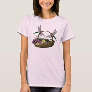 T-shirt Les libellules sur le panier de fleurs Nature