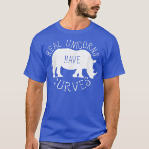 T-shirt Les licornes réelles ont des courbes drôle Rhino