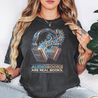 T-shirt Les livres audio sont des vrais livres Casque Neon
