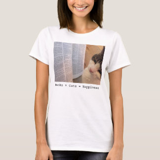 T-shirt Les livres des femmes + Chats = pièce en t de
