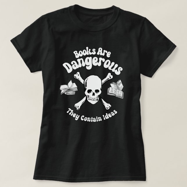 T-shirt Les livres sont dangereux (Design devant)