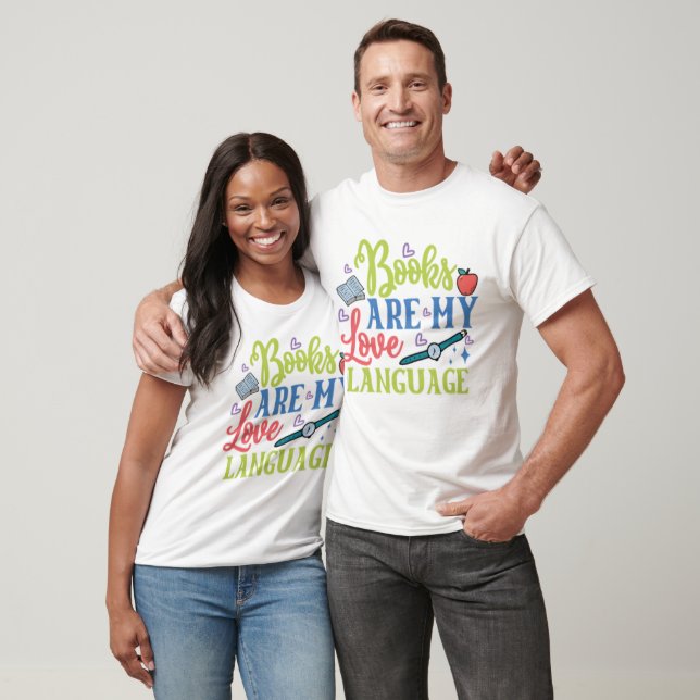 T-shirt Les Livres Sont Ma Langue D'Amour (Unisexe)