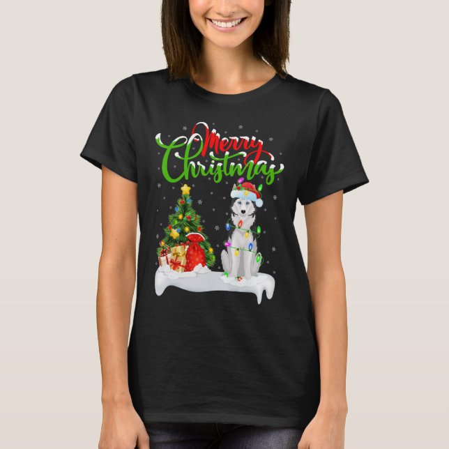 T-shirt Les lumières des arbres de Noël Chapeau Sibérien H (Devant)