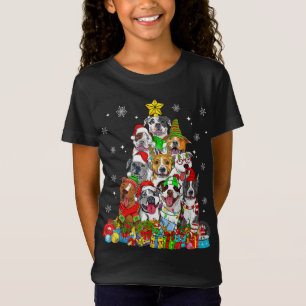 T-Shirt Les lumières des arbres de Noël Pitbull Amoureux d