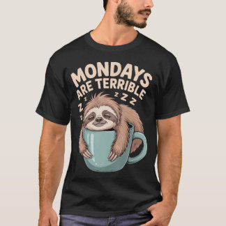 T-shirt Les lundis sont un travail terrible Humeur Haine