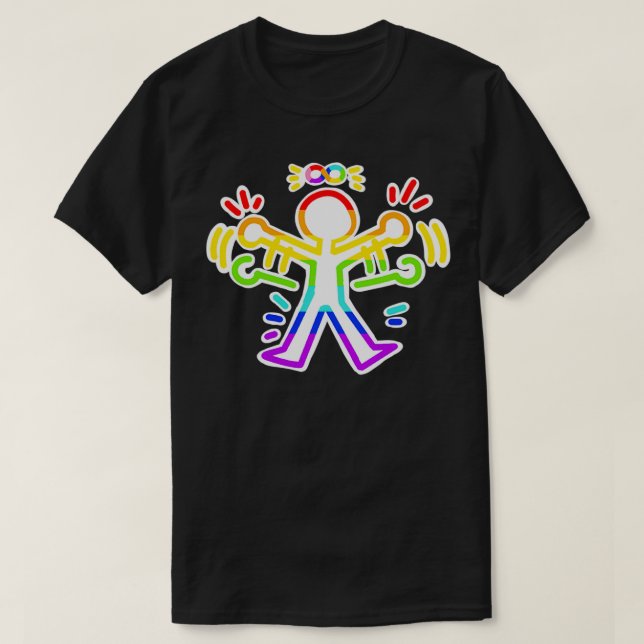T-shirt Les mains joyeuses sont des mains heureuses (Design devant)