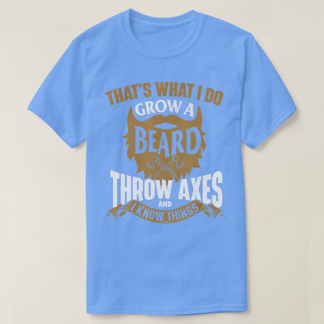 T-shirt Les mâles poussent une barbe hrow Axes Ax hrogeant (Design devant)
