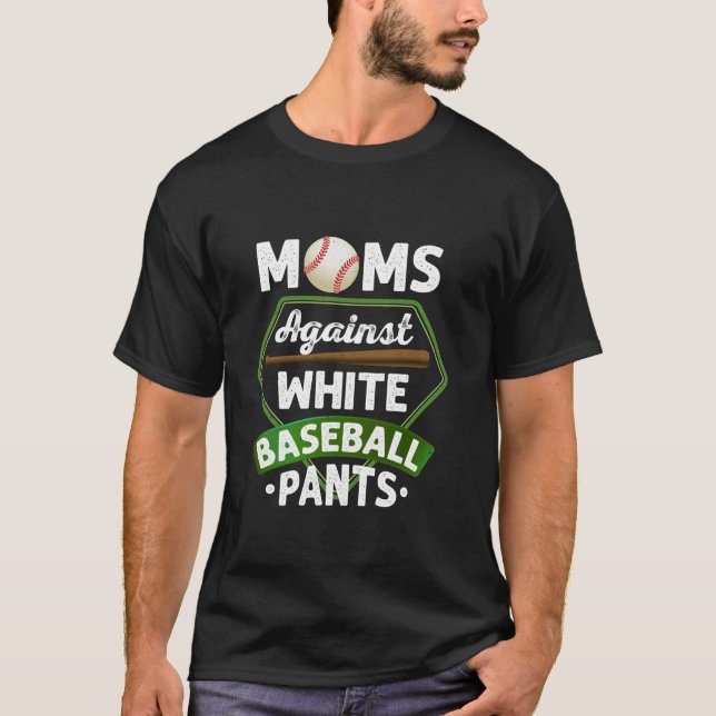 T-shirt Les mamans contre le baseball blanc Pantalon la fê (Devant)