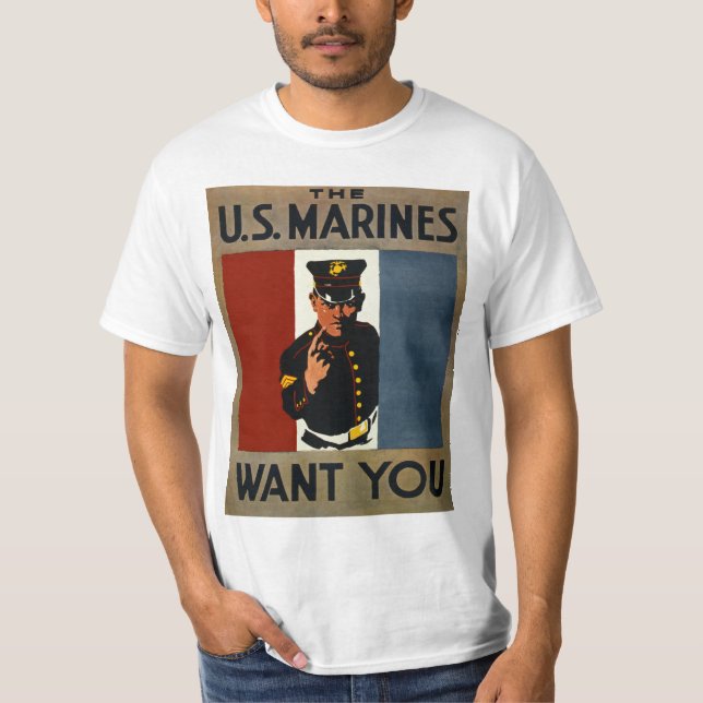 T-shirt Les Marines des États-Unis vous veulent (Devant)
