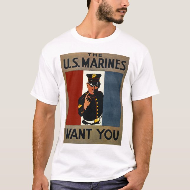 T-shirt Les marines des USA vous veulent (Devant)