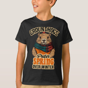 T-shirt Les marmottes préfèrent le printemps à la journée