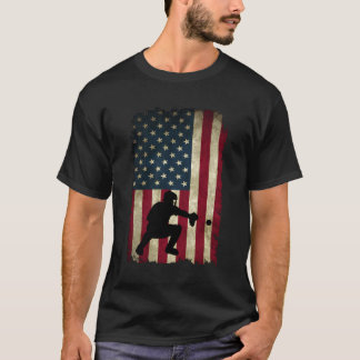T-shirt Les matchs de baseball portent le drapeau américai