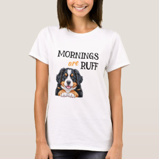 T-shirt Les Matins Sont Durs Drôle Amateur de Chien Mignon