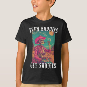T-shirt Les méchants font de la tristesse Cowboy squelette