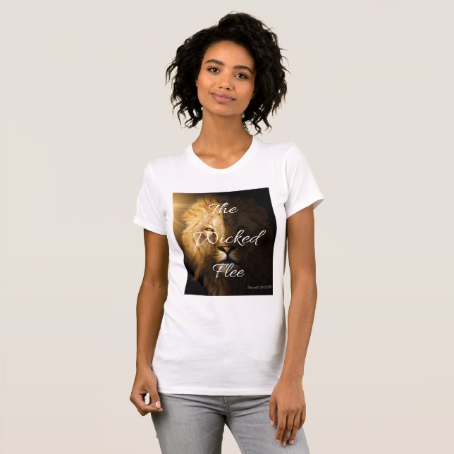T-shirt Les méchants fuient les proverbes 28:1 KJV Femmes (Devant entier)