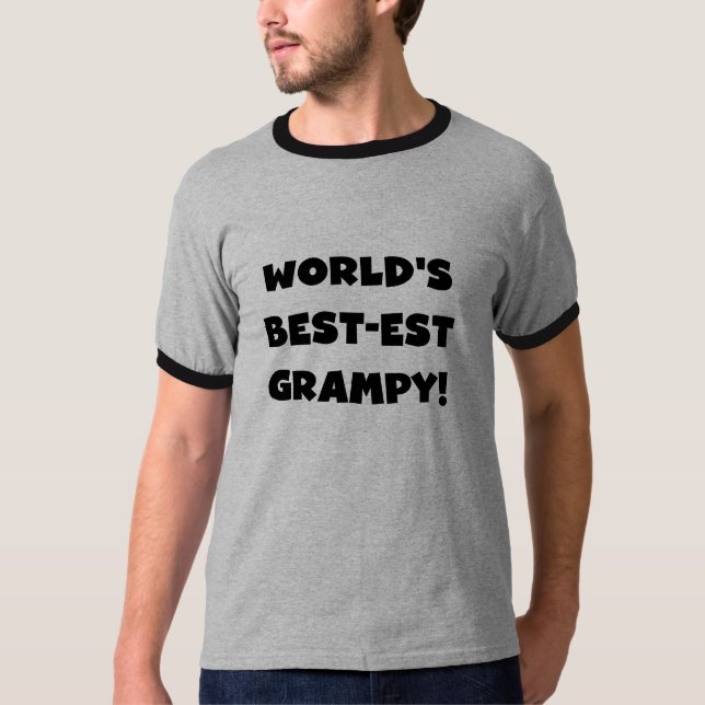 T-shirt Les meilleurs cadeaux Grampy du monde de Black Tex (Devant)